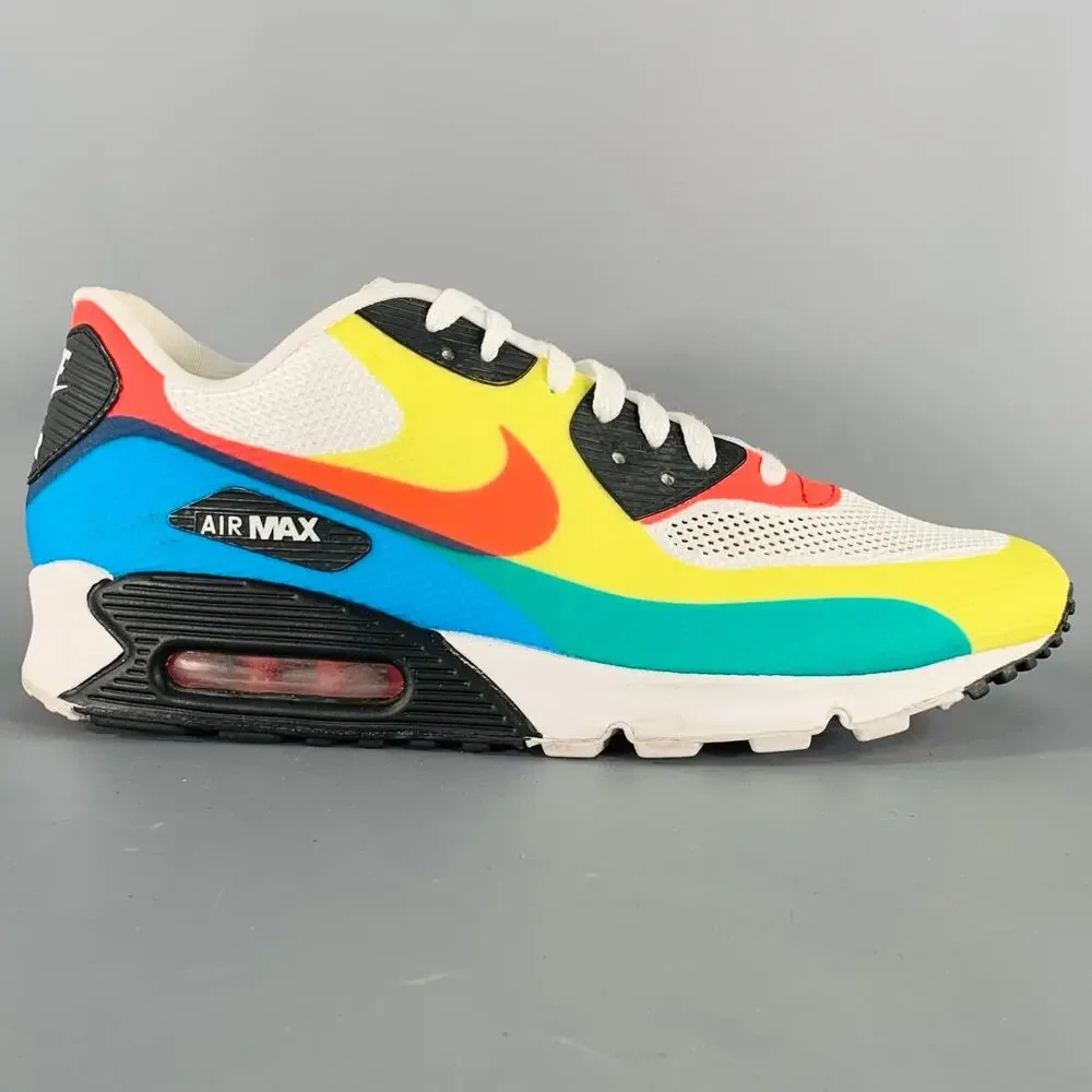 NIKE 2012 10.5 What the Max White Multi Color Color Block Mesh Lace-Up Sneakers